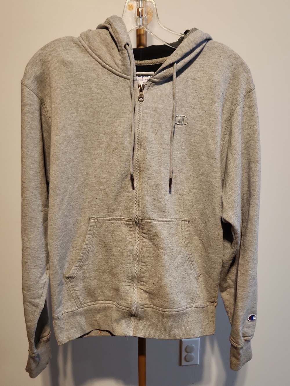 Champion Gray Full-Zip Hoodie Sweatshirt - Men